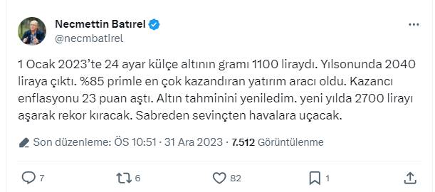 Gram altın bir gecede 2700 lirayı geçecek! Ünlü ekonomist hazır olun diyerek uyardı 8